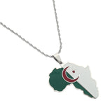 Africa Map & Algeria Map Pendant Necklaces Jewelry Map African Algeria Map Gift