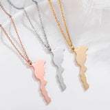 Africa Map Necklace Personalized Muslim City Map Shape Necklace