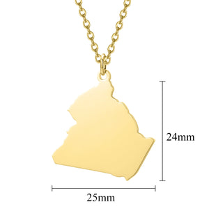 Africa Map Necklace Personalized Muslim City Map Shape Necklace