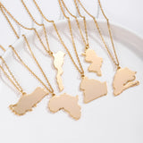 Africa Map Necklace Personalized Muslim City Map Shape Necklace