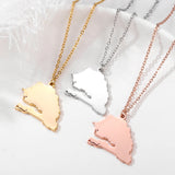 Africa Map Necklace Personalized Muslim City Map Shape Necklace