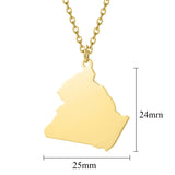 Africa Map Necklace Personalized Muslim City Map Shape Necklace