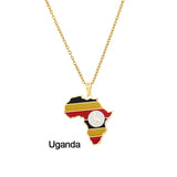 Africa Map Pendant Necklace Stainless Steel Jewelry Egypt Tanzania Eritrea