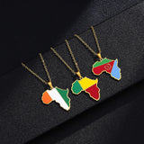 Africa Map Pendant Necklace Stainless Steel Jewelry Egypt Tanzania Eritrea