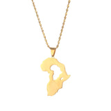 Africa Map Pendant Necklace Silver Jewelry for Women Men
