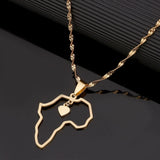 Africa Map Pendant Necklaces Heart African Maps Jewelry Charms Heart Map