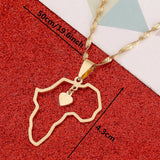Africa Map Pendant Necklaces Heart African Maps Jewelry Charms Heart Map