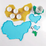 Africa Map Tray Coaster Keychain Silicone Mold