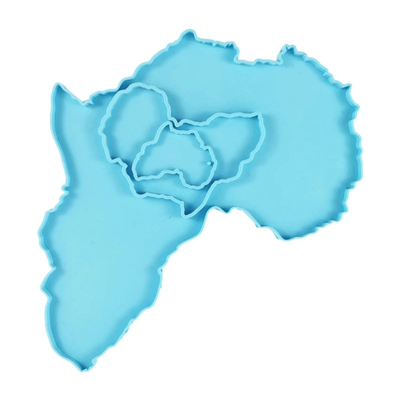 Africa Map Tray Coaster Keychain Silicone Mold