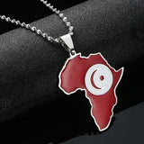 Africa & Tunisia Map Pendant Necklaces Silver Jewelry Tunisia Gift