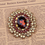 African Hot Pink Glass Brooch for Women
