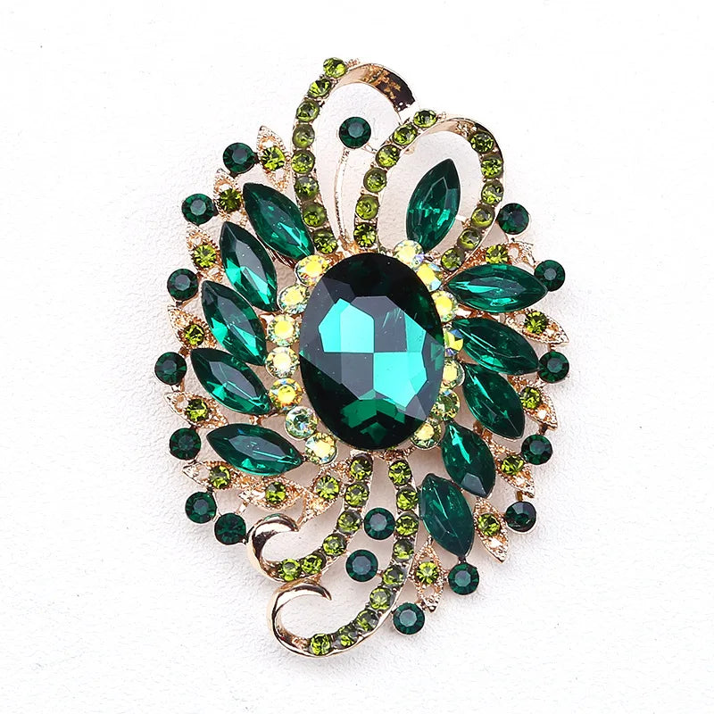 Africa Hot Pin Large Glass Brooch Crystal Women's Clothing Accessories