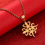 Adinkra Symbol Crocodile Pendant Necklace