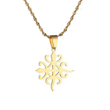 Adinkra Symbol Crocodile Pendant Necklace