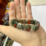 African Bloodstone Bracelet Natural Gemstone Bangle
