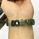 African Bloodstone Heliotrope Stone Beads Bracelet Gemstone Bangle