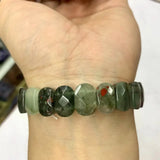 African Bloodstone Heliotrope Stone Beads Bracelet Gemstone Bangle