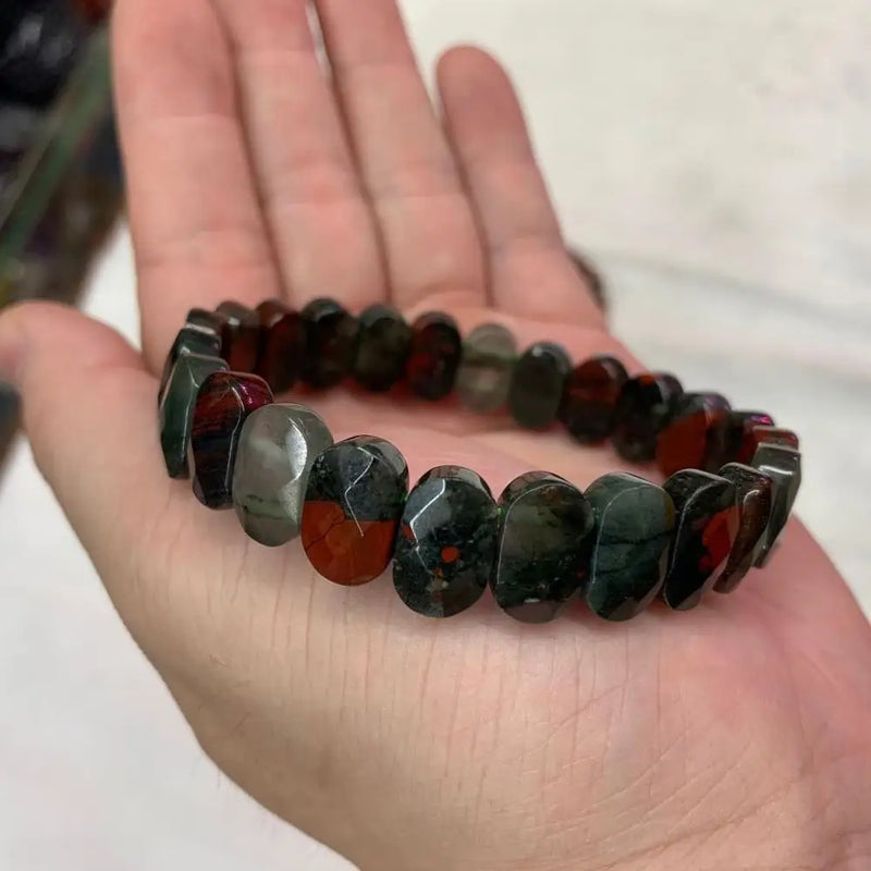 African Bloodstone Bracelet Natural Gemstone Bangle Wholesale