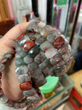 African Bloodstone Heliotrope Stone Beads Bracelet Gemstone Bangle