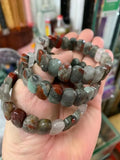 African Bloodstone Heliotrope Stone Beads Bracelet Gemstone Bangle