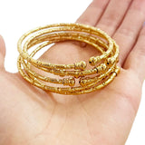 African Bracelets 3mm, Dubai Bangles, Lndian Colors, Gold, Middle East