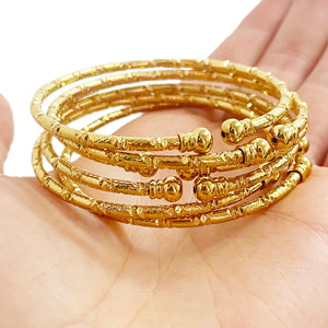 African Bracelets 3mm, Dubai Bangles, Lndian Colors, Gold, Middle East