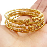 African Bracelets 3mm, Dubai Bangles, Lndian Colors, Gold, Middle East