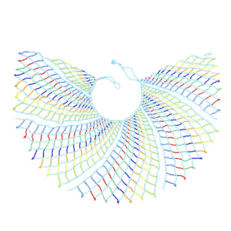 African Colorful Resin Beaded Tassel Choker Necklace