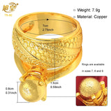Ethiopian Copper Rings Women Dubai Plated Wedding Party