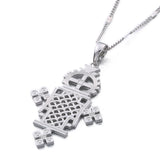African Ethiopian Silver Cross Pendant Necklace