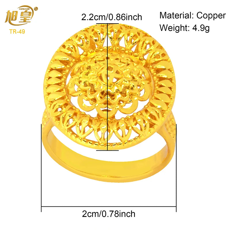 African Plated Rings Arabic Charm Finger Rings Bride Wedding Bijoux Femme