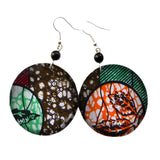 African Fabric Earrings with Tassels for Women Ankara Oversized Earrings