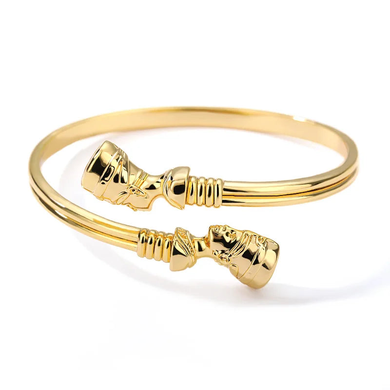 African Jewelry Nefertiti Bracelet Vintage Adjustable Bangle