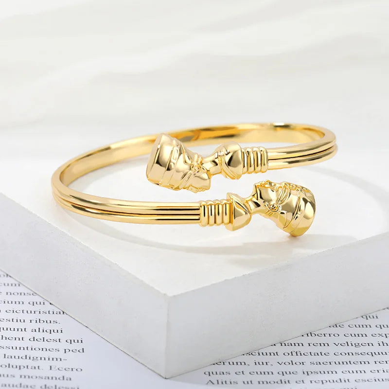 African Jewelry Nefertiti Bracelet Vintage Adjustable Bangle
