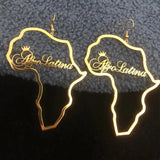 African Map Women's Earrings Stainless Steel Ethnic Jewelry