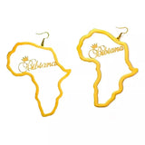 African Map Women's Earrings Stainless Steel Ethnic Jewelry