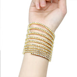 African Multilayer Rhinestone Cuff Bracelet
