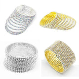 African Multilayer Rhinestone Cuff Bracelet