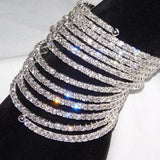 African Multilayer Rhinestone Cuff Bracelet