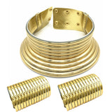 African Necklace Jewelry Sets Exaggerated Two-Hand Bracelet Set