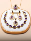 Nigerian 18K Plated Jewelry Set CZ Accessories 5-Piece Sets For Women