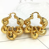 African Nigeria Big Drop Earrings Copper Large Style For Women