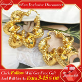 African Nigeria Big Drop Earrings Copper Large Style For Women