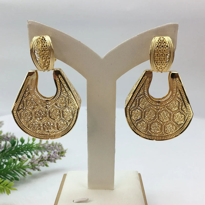 African Nigeria Big Drop Earrings Style FHK14895