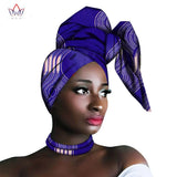 African Print Bandana Head Wrap Long Scarf & Necklace Ankara Dashiki