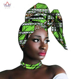 African Print Bandana Head Wrap Long Scarf & Necklace Ankara Dashiki