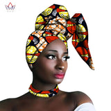 African Print Bandana Head Wrap Long Scarf & Necklace Ankara Dashiki