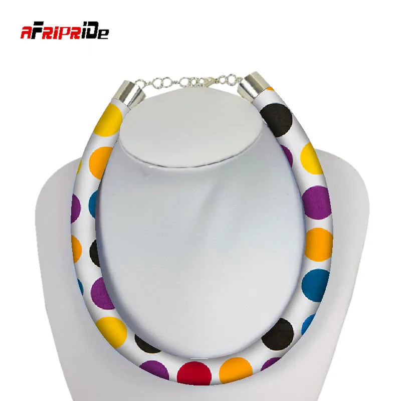 African Print Round Necklace Ethnic Jewelry SPO65