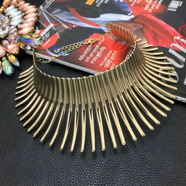African Statement Necklace Alloy Collar Choker
