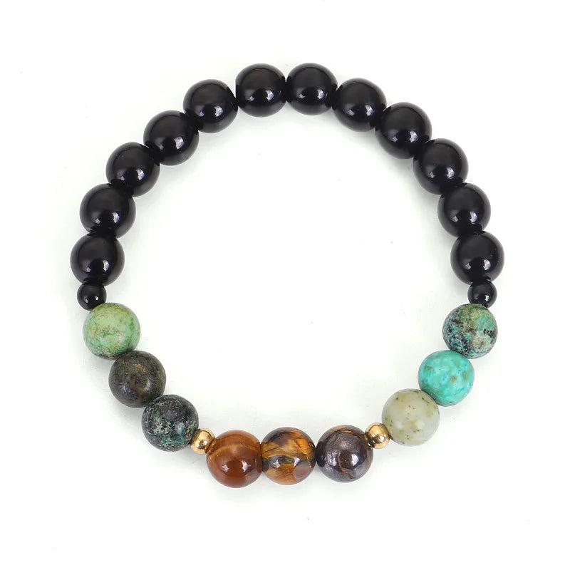 African Turquoise Tassel Necklace Tiger Eye Bracelet Yoga Jewelry